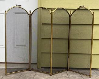 50 BrassFramedFoldingFireplaceScreen