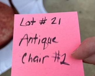 21 AntiqueNailheadandRedUpholsteredChair