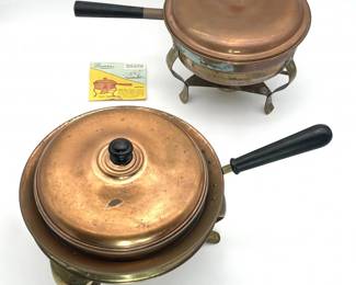 28 TwoMidCenturyEraCopperChafingDishes