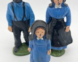 42 PaintedCastIronPioneerorAmishFigurines