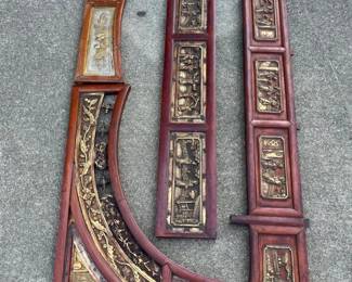 110 ChineseHandCarvedWoodTrimPieces