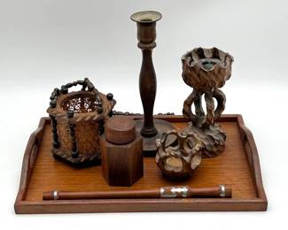 122 ContemporaryWoodDecorandShepherdsFlute