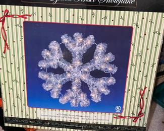 1 of 3 tinsel snowflakes 