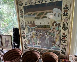 African baskets, artwork and carvings 