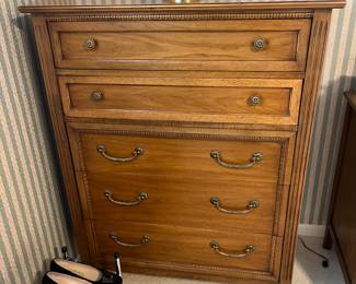 Mid-century Drexel walnut chest of drawers.