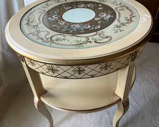Mid-century French-style hand-painted accent table.