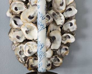 Pair of oyster shell wall sconces 