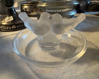 Lalique Crsytal Pinson Bird Dish