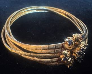 18K Gold with Sapphires Strand Bracelet