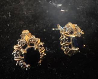 18K Gold with Black Onyx Earrings