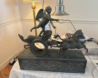 French Empire Style Cherub Clock Frame (Clock Missing, Damaged)