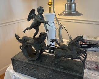 French Empire Style Cherub Clock Frame (Clock Missing, Damaged)