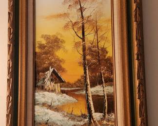 2025 Art small house, river, trees