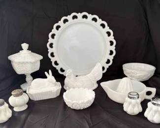 411 Milk Glass Dishes