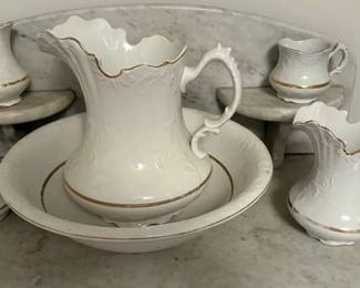 701 White Porcelain Bowl Pitcher
