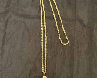 541 1986 Gold Liberty $10 Coin 14k Gold Necklace