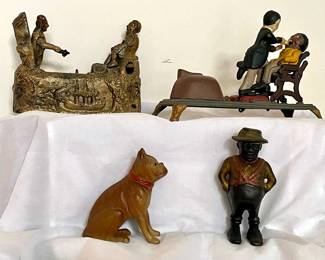 007 104 Vtg. Cast Iron Novelty Banks