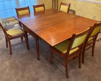 004 219 Atq Sheraton Drop Leaf Table Chairs