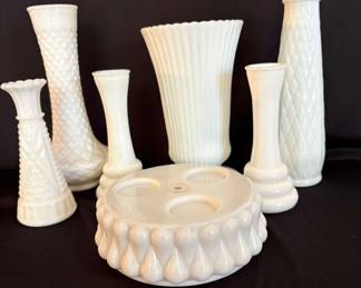 443 Milk Glass Vases