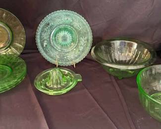 458 Uranium Glass Dishes