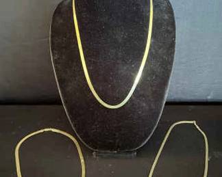 538 14k Gold Herringbone Necklace Set
