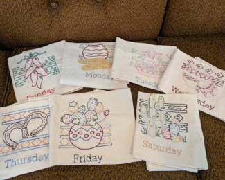 Days of the week dish towels