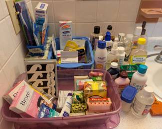 Bathroom lotions, soaps etc