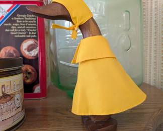 Hand carved 'Rainy Day' wooden duck