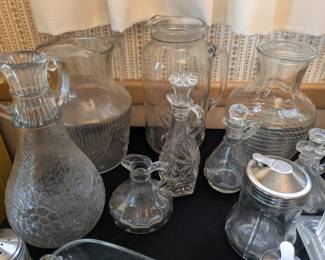 Pitchers, vinegar bottles etc