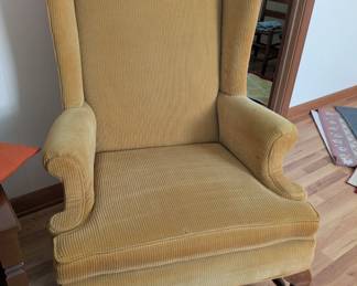 Vintage velvet wingback chair