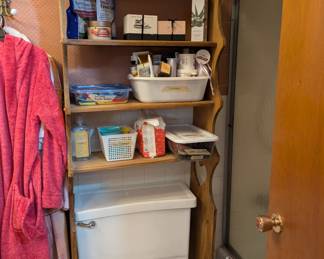 Over the toilet wooden rack