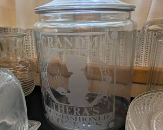Large name personalized glass cookie jar