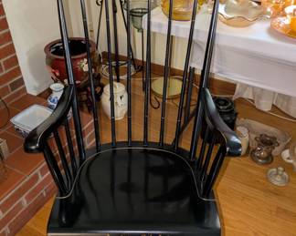 Stenciled Black Rocking Chair