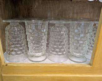 Whitehall Clear cubist footed Iced Tea glasses