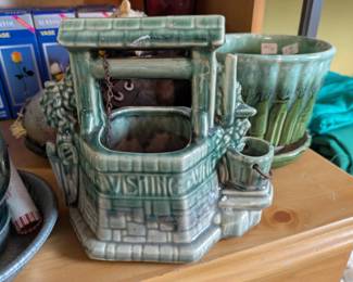 Vintage McCoy wishing well planter