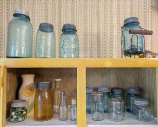 Blue Mason jars