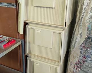 3- Plastic stackable file drawers