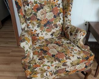 Vintage upholstered floral chair