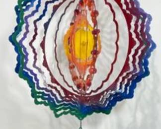 Colorfully painted metal 3D Wind Spinner 
