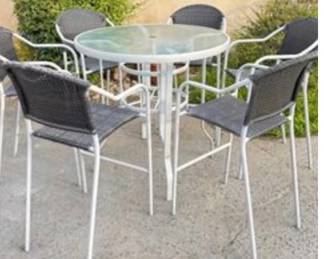 Patio Set High Stacking Chairs