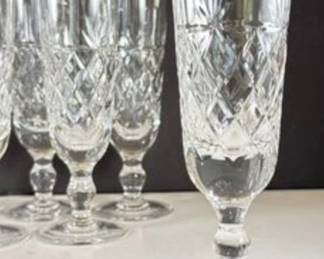 oyal Brierley Crystal Champagne Flutes