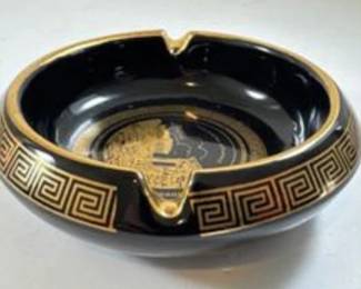 Vintage Ceramic Ashtray with 24kt Gold trim