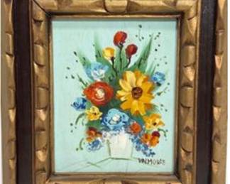 Miniature Floral Still Life Oil Painting