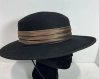 100% Black Wool Fashion Hat