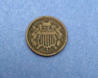 1865 US 2 Cent Piece