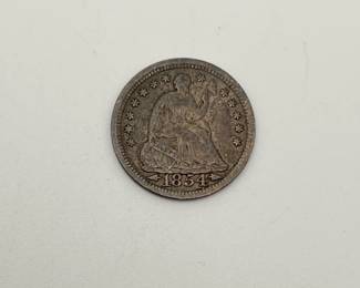 1854 Arrows Seated Half Dime