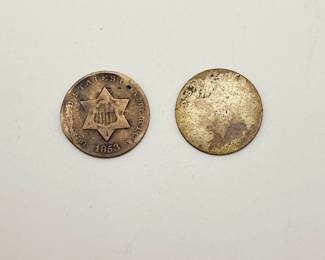 US 3 Cent Silver Pieces