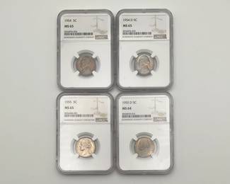 Set of Four NGC Jefferson Nickels