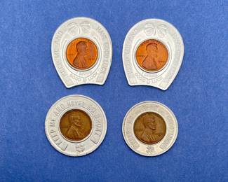 4 Encased Lincoln Cents