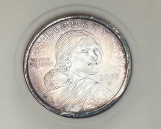 2007 Fine Silver Enriched Sacagawea Dollar